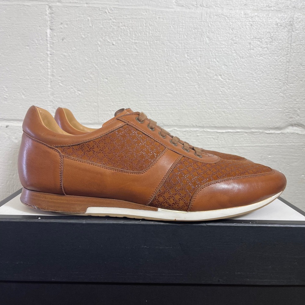 Mezlan Maxim 18031 Brown Leather Woven Casual Shoes Sneakers Men's Size 11 M
